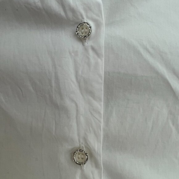 Monnalisa White Crystal Detail Girls White Blouse Size 10 / MALOP - Picture 4 of 5